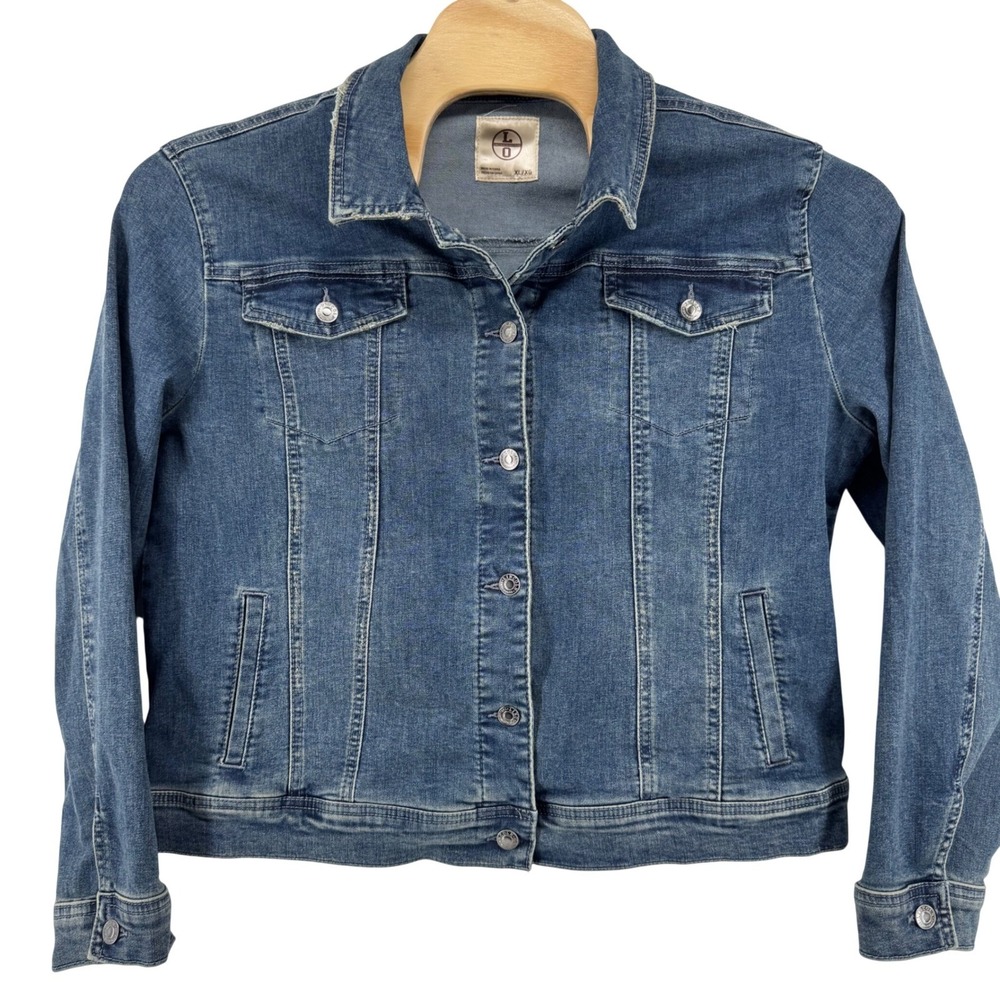 Lincoln Outfitters Denim Jacket Womens XL Blue Medium Wash Stretch Trucker - Picture 4 of 12